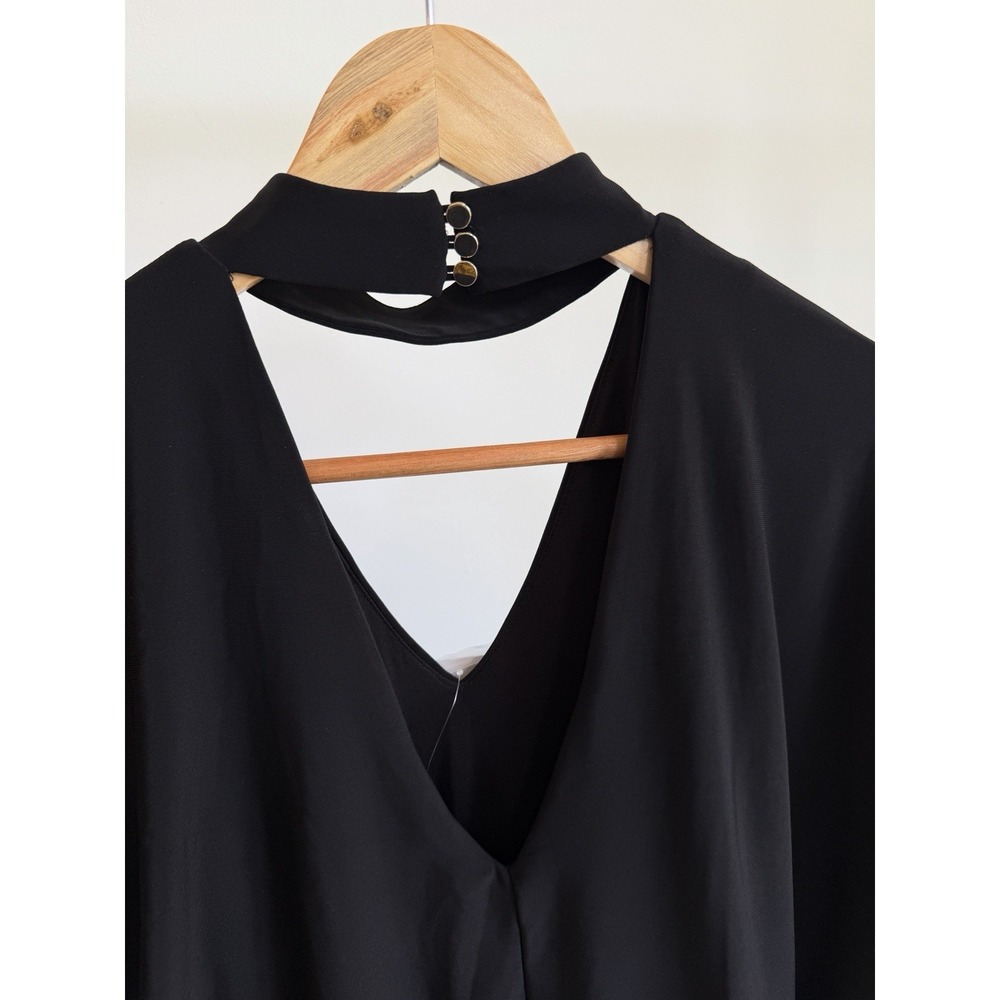 White House Black Market Black Cutout Choker Sheath Dress Sz XXS Date Night NWT - Picture 6 of 7